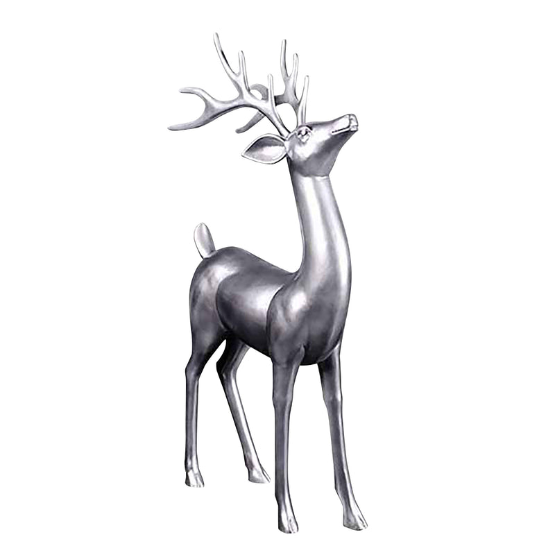 1.7m Standing Reindeer with Matte Metallic Silver Finish