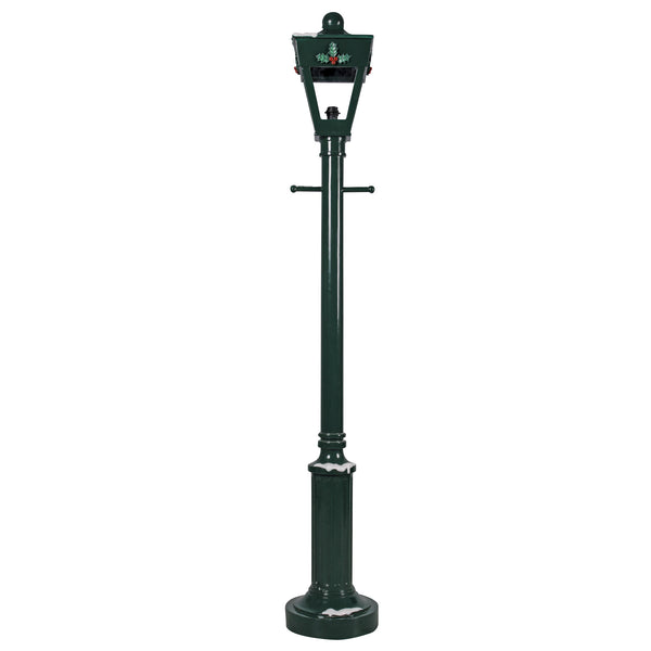 2.1m Freestanding Black Snowy Christmas Lamp Post Display Prop