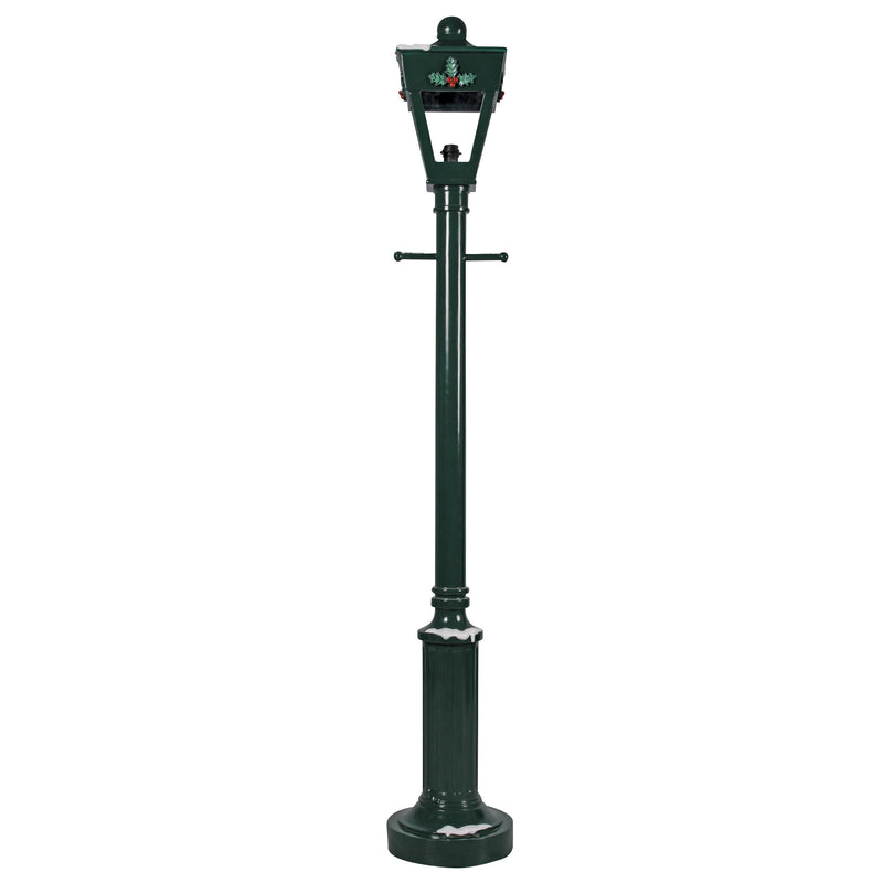 2.1m Freestanding Black Snowy Christmas Lamp Post Display Prop