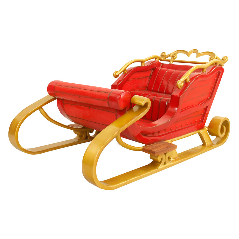 2 Seater Red and Gold Santa Sleigh Christmas Photo Opportunity Seat Prop