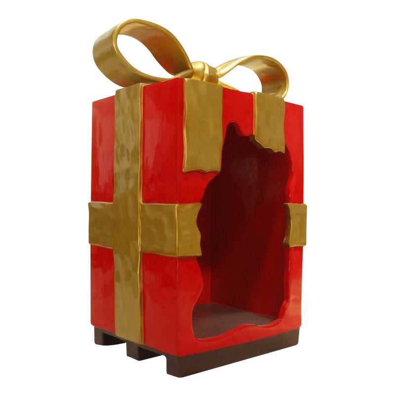 2.25m Giant Red and Gold Christmas Present Photo Opportunity Prop