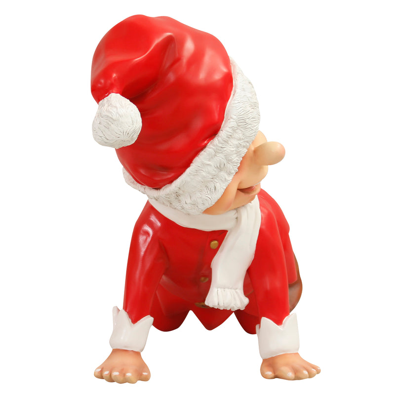 Naughty Crawling Christmas Elf in Red Santa Costume Display Prop