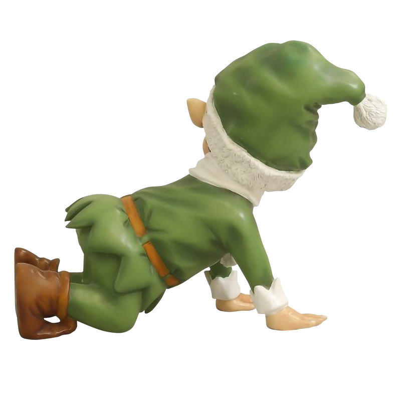 Naughty Crawling Christmas Elf in Green Santa Costume Display Prop