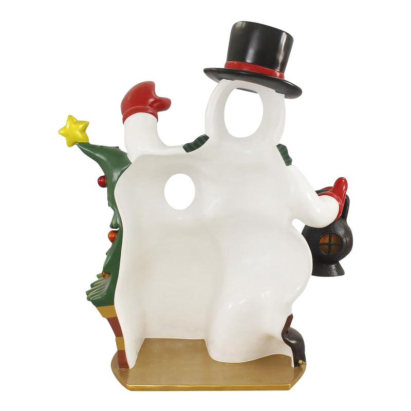 Snowman & Snowkid With Christmas Tree Photo Opportunity Prop
