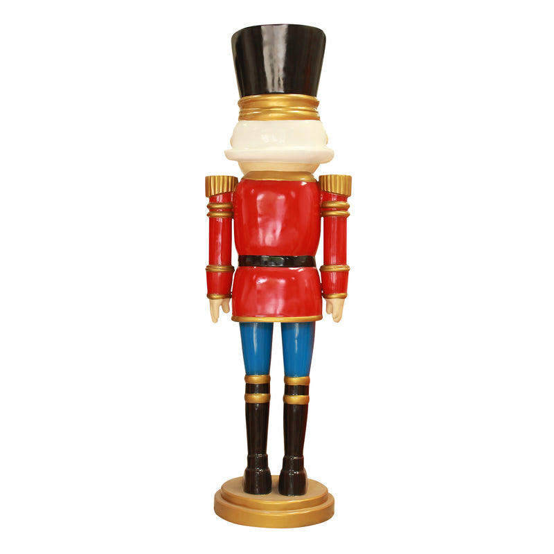 2.7m Christmas Nutcracker Figure in Traditional Red and Blue Uniform