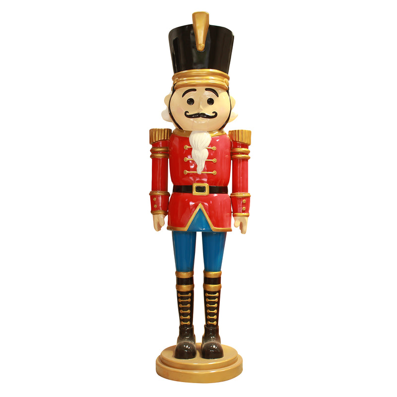 1.8m Nutcracker Figure in Traditional Red and Blue Uniform