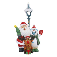 1.8m Fun Santa With Snowman and Reindeer at Streetlight Christmas Display