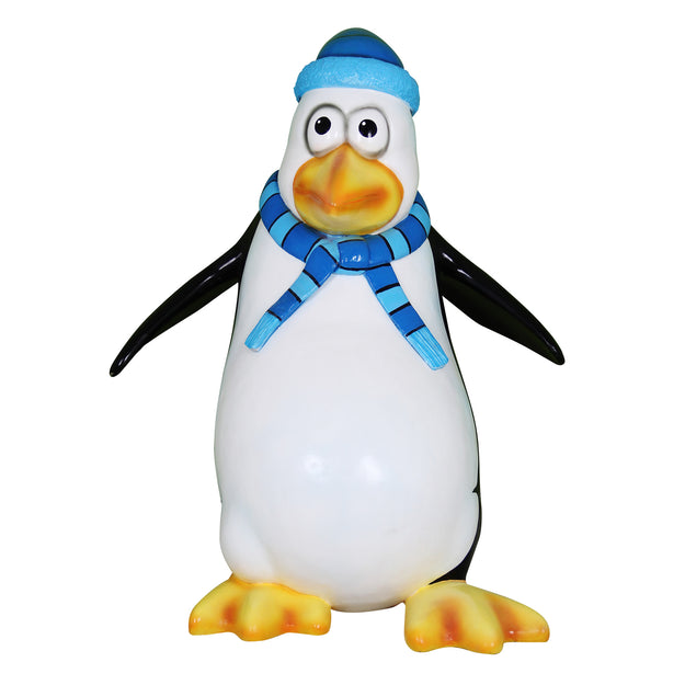 1.2m Fun Festive Penguin Wearing Scarf and Hat Christmas Display - Blubber