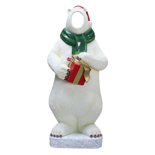 2m Arctic Polar Bear Holding Gift Photo Opportunity Prop