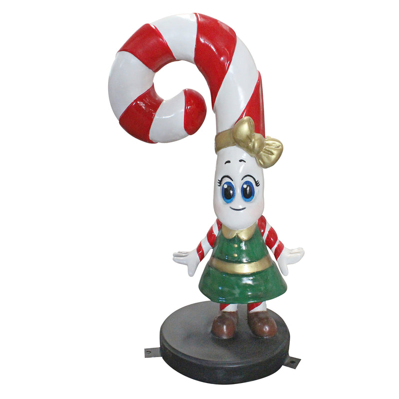 65cm Christmas Candy Cane Daughter Figure With Stand