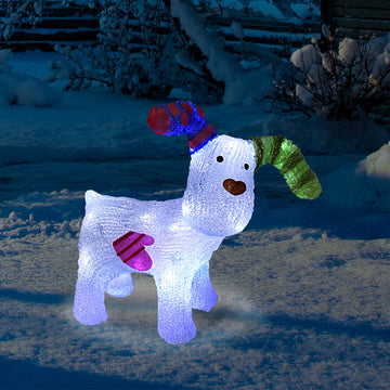 The Snowdog Battery Powered Acrylic with 24 White LEDs
