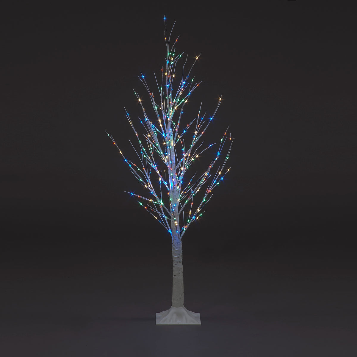4ft White Birch Tree with 300 Multi Coloured LEDs