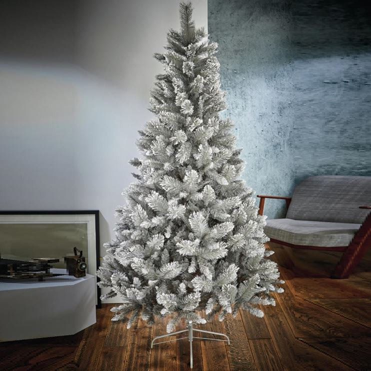 8ft Snow Tipped Grey Fir Artificial Christmas Tree with Cashmere Tips