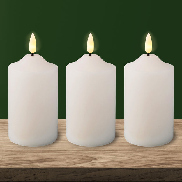 3 Pack Battery Operated Flicker Flame LED Wick Church Candle