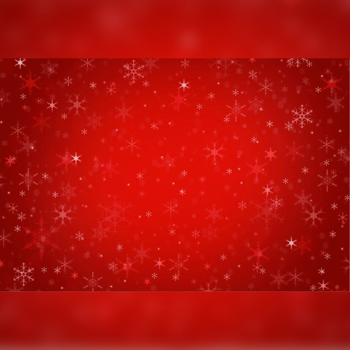 Red Back-Drop with Sparkling Snowflakes Printed Outdoor PVC Banner 2.4m x 4m