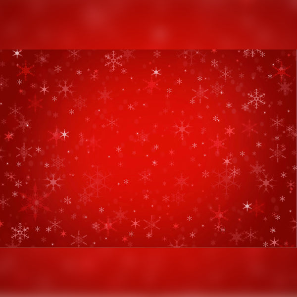 Red Back-Drop with Sparkling Snowflakes Printed Outdoor PVC Banner 2.4m x 4m