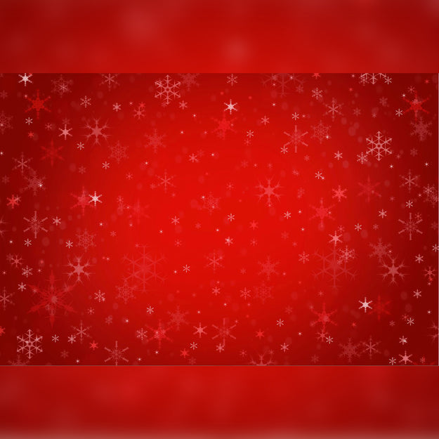 Red Back-Drop with Sparkling Snowflakes Printed Outdoor PVC Banner 2.4m x 4m