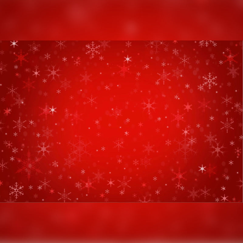Red Back-Drop with Sparkling Snowflakes Printed Outdoor PVC Banner 2.4m x 4m