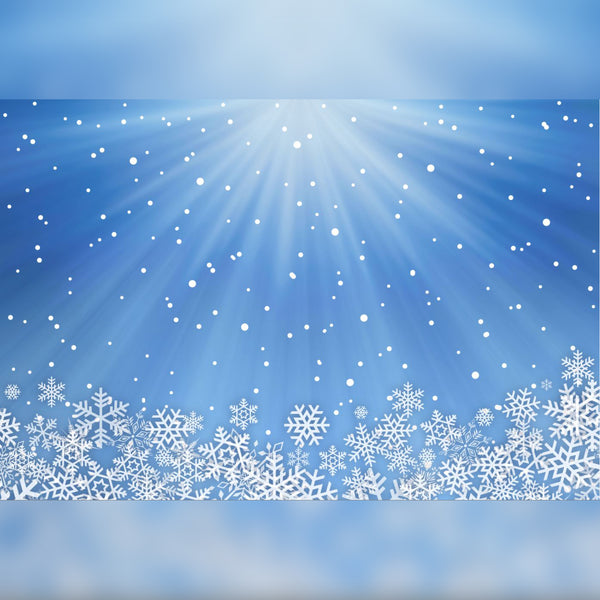 Blue Back-Drop with White Snowflakes Printed Outdoor PVC Banner 2.4m x 4m