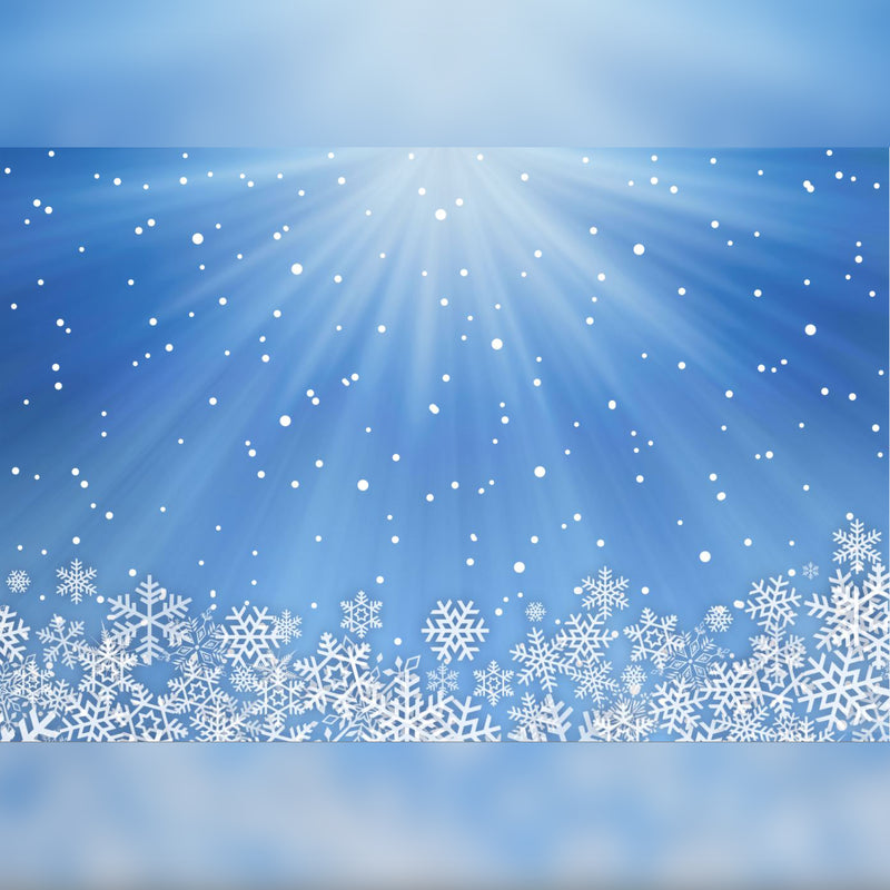 Blue Back-Drop with White Snowflakes Printed Outdoor PVC Banner 2.4m x 4m