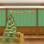 Digital Image Christmas Tree & Merry Christmas Bunting Printed Outdoor PVC Banner 2.4m x 4m