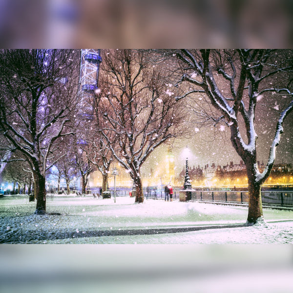 Wintry London Scene Featuring the London Eye Printed Outdoor PVC Banner 2.4m x 4m