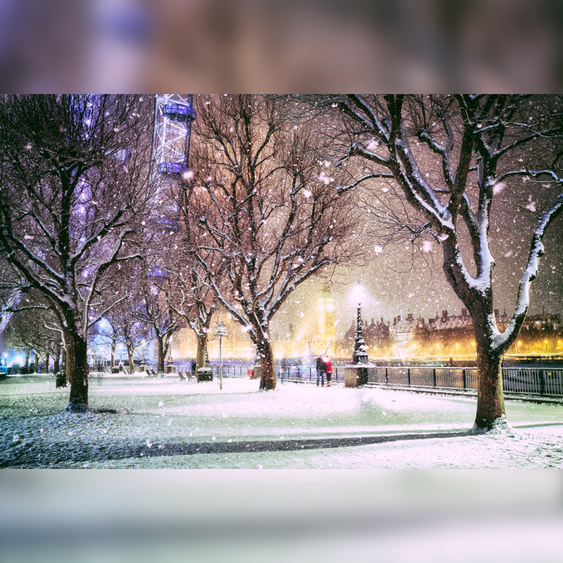 Wintry London Scene Featuring the London Eye Printed Outdoor PVC Banner 2.4m x 4m