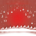 Red Back-Drop with White Snow, Trees & Baubles Printed Outdoor PVC Banner 2.4m x 4m