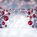 Festive White Backdrop with Red Baubles Printed Outdoor PVC Banner 2.4m x 4m