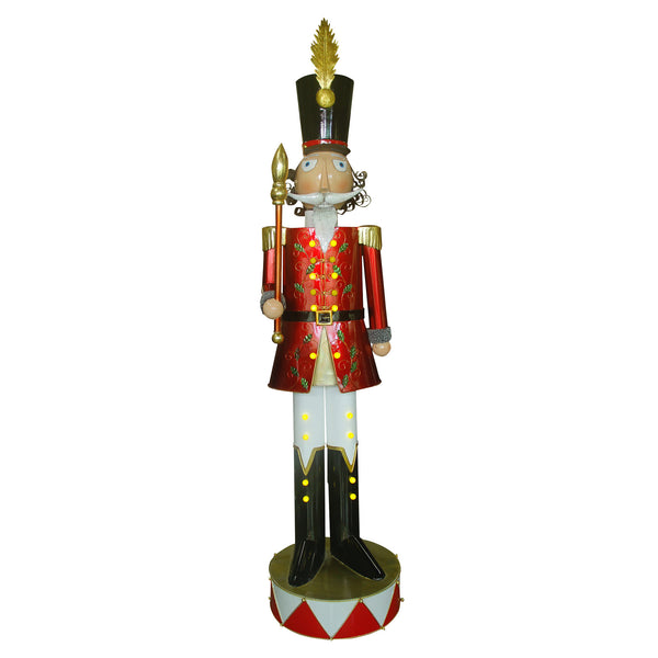 1.8m Metal Pre Lit Christmas Soldier with Sceptre Display Prop