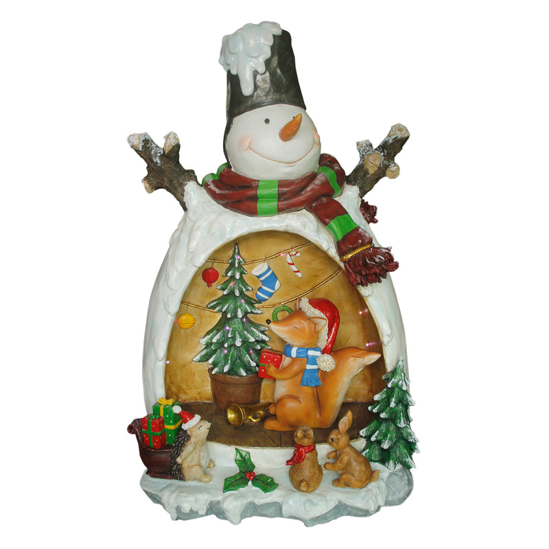 1.2m Christmas Snowman Scene Display Prop with LED Lights