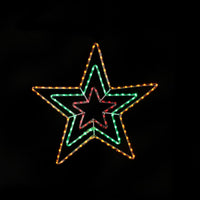 80cm Multi Coloured Multi Function Star Rope Light Silhouette