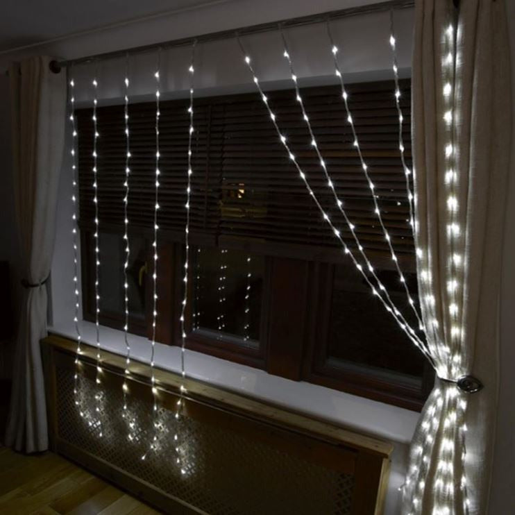 240 White LED Waterfall Curtain Light 1.5m x 2m