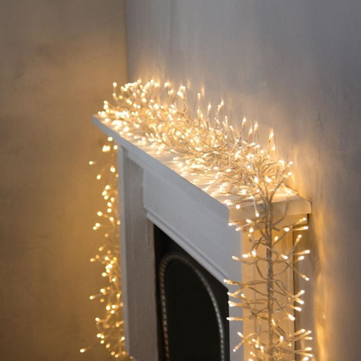 960 Warm White Multi Action LED Cluster Timer Lights with Clear Cable