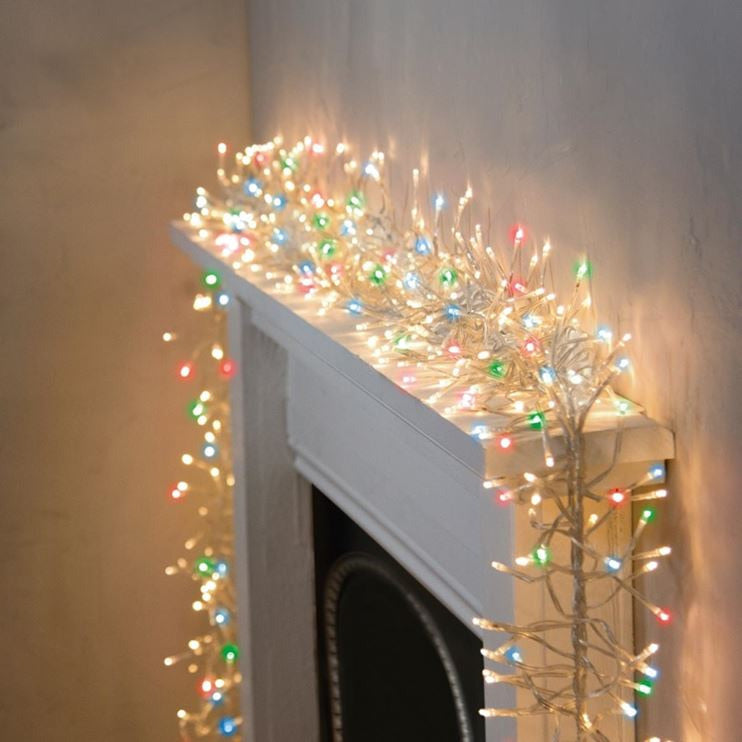 960 Multi Coloured LED Multi Action Clusters Timer Lights with Clear Cable