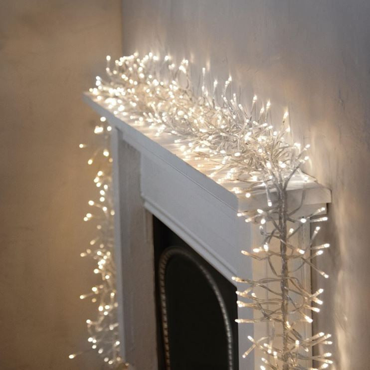 960 White Multi Action LED Cluster Timer Lights with Clear Cable