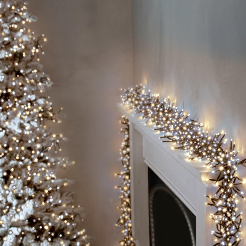 960 White and Warm White Multi Action LED Clusters Timer Christmas Lights