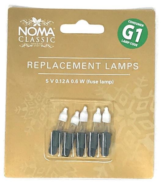 5V Replacement Christmas Tree Fuse Bulbs Lamps G1 Code 0.72W (Pack of 5)