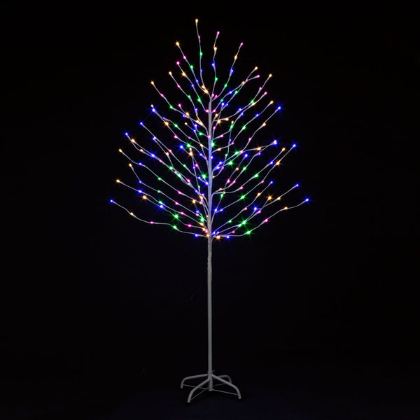 6ft Rainbow Tree with 200 Pink Warm White Blue and Green LEDs