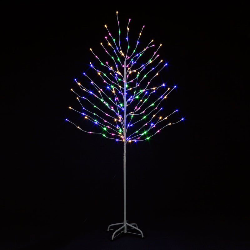 6ft Rainbow Tree with 200 Pink Warm White Blue and Green LEDs