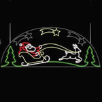 6ft Santa with Sleigh Reindeer and Shooting Stars Animated Christmas Neon Rope Light Display