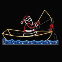 1.8m Santa in Fishing Boat Animated Christmas Neon Rope Light Display
