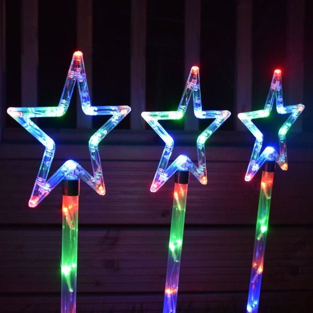 Pack of 4 LED Multi Coloured Star Pathfinder Lights