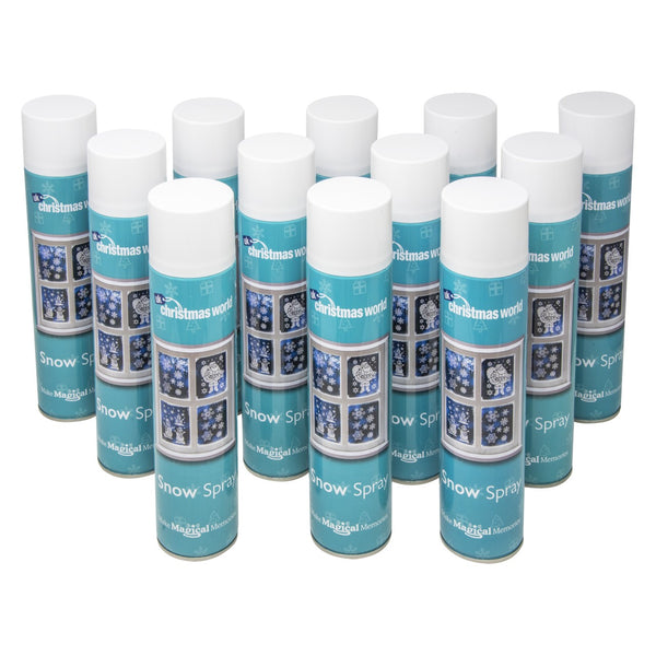 Bulk Pack of 12 600ml Giant Decorative Snow Spray