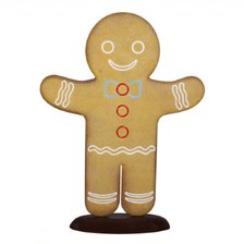 1.95m Festive Gingerbread Man Commercial Christmas Display Prop