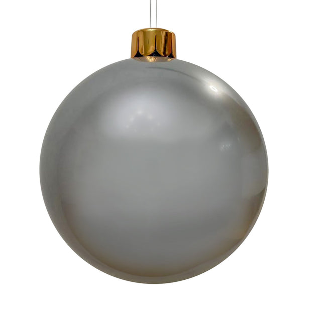 40cm Giant Silver Inflatable Christmas Tree Bauble with Hanger