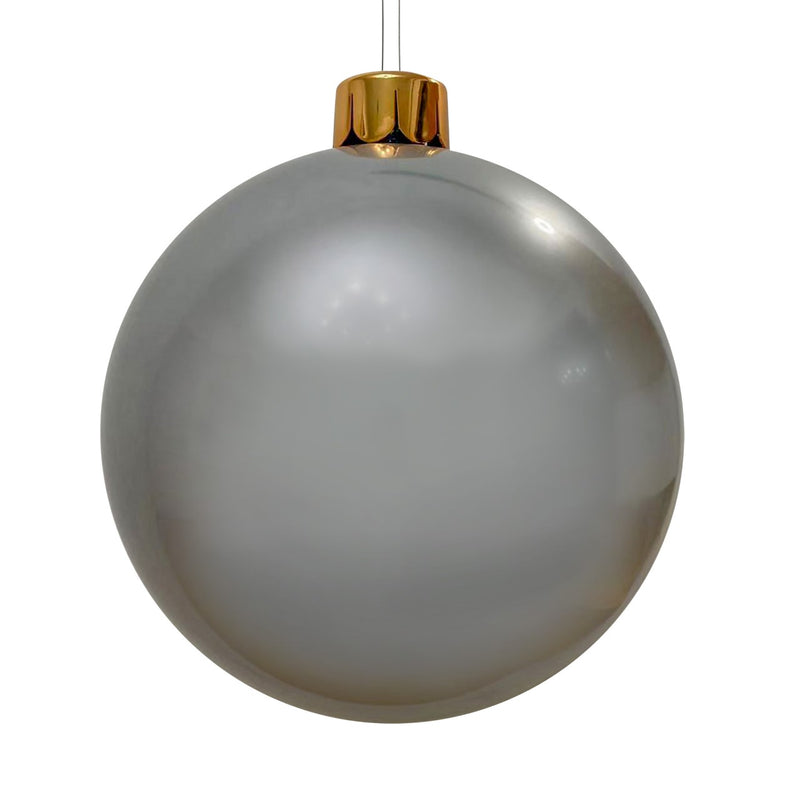 40cm Giant Silver Inflatable Christmas Tree Bauble with Hanger