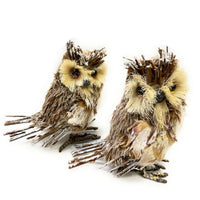 Pack of 2 Plush Brown Owl Natural Christmas Tree Decorations