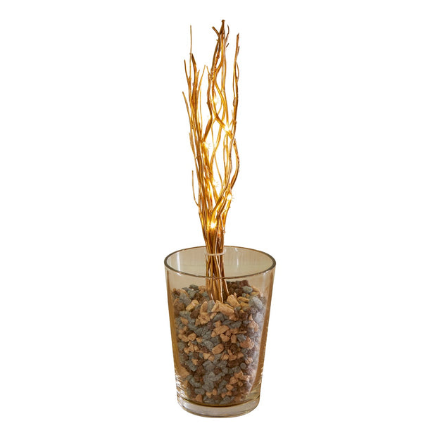 Pre Lit 40cm Gold Twigs with 16 Warm White LEDs