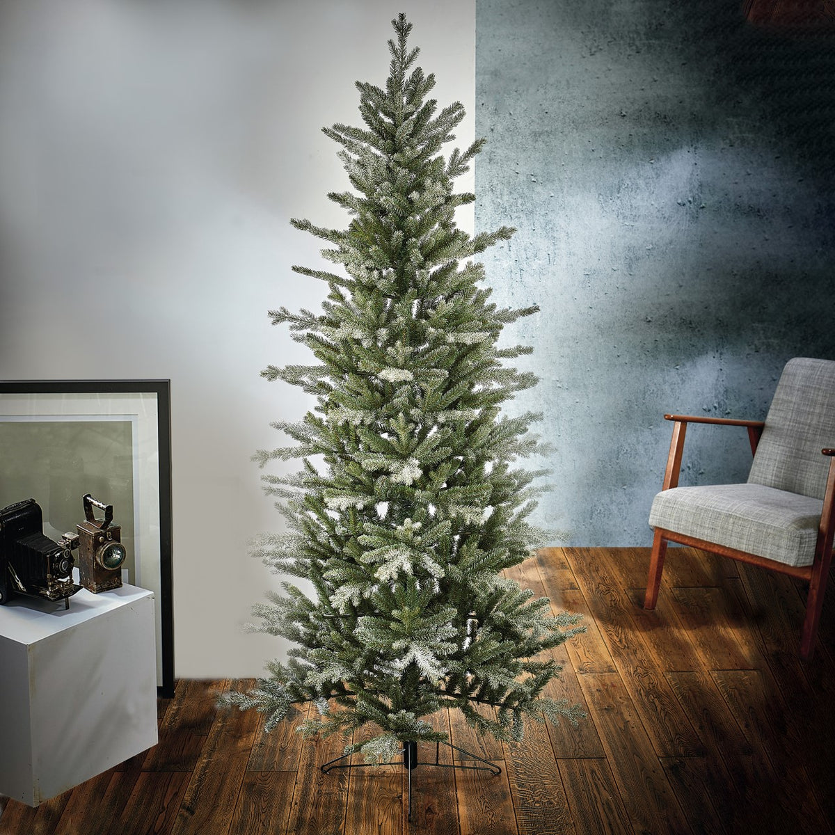 7ft Frozen Spruce Luxury Artificial Christmas Tree with Stand
